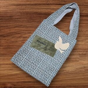 Bella Don Blue &  Gray Tweed Ghandi Saying Women's Tote Book Bag